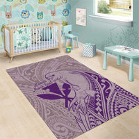 Hawaii Monk Seal and Map Area Rug Polynesian Kanaka Maoli Violet Vibe LT9 - Polynesian Pride