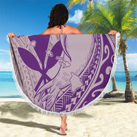 Hawaii Monk Seal and Map Beach Blanket Polynesian Kanaka Maoli Violet Vibe LT9 - Polynesian Pride