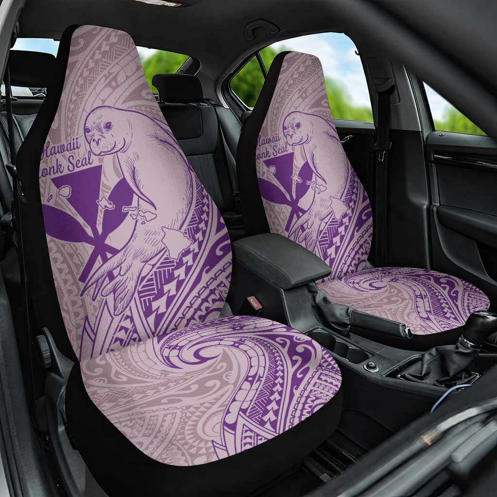 Hawaii Monk Seal and Map Car Seat Cover Polynesian Kanaka Maoli Violet Vibe LT9 One Size Violet - Polynesian Pride