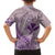 Hawaii Monk Seal and Map Family Matching Off Shoulder Short Dress and Hawaiian Shirt Polynesian Kanaka Maoli Violet Vibe