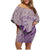 Hawaii Monk Seal and Map Family Matching Off Shoulder Short Dress and Hawaiian Shirt Polynesian Kanaka Maoli Violet Vibe