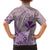 Hawaii Monk Seal and Map Family Matching Short Sleeve Bodycon Dress and Hawaiian Shirt Polynesian Kanaka Maoli Violet Vibe