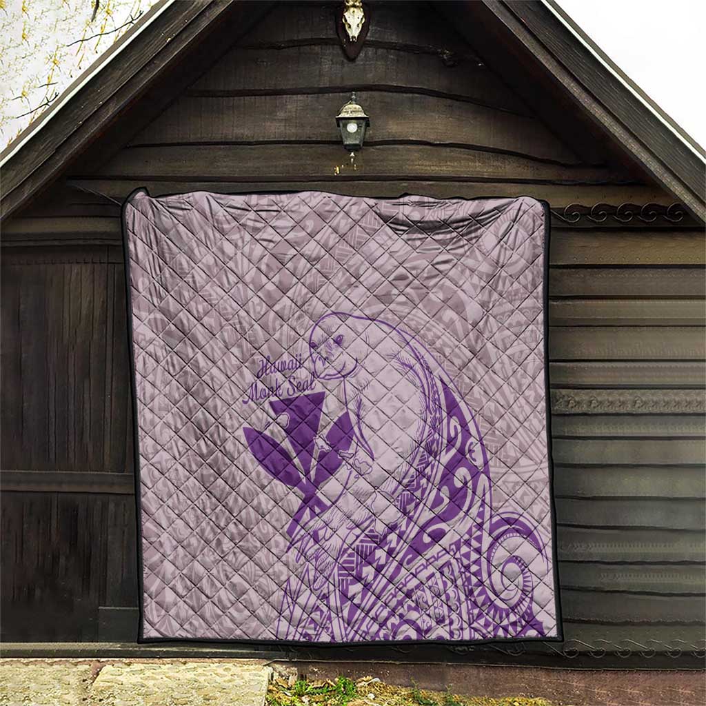 Hawaii Monk Seal and Map Quilt Polynesian Kanaka Maoli Violet Vibe LT9 - Polynesian Pride