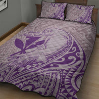 Hawaii Monk Seal and Map Quilt Bed Set Polynesian Kanaka Maoli Violet Vibe LT9 - Polynesian Pride