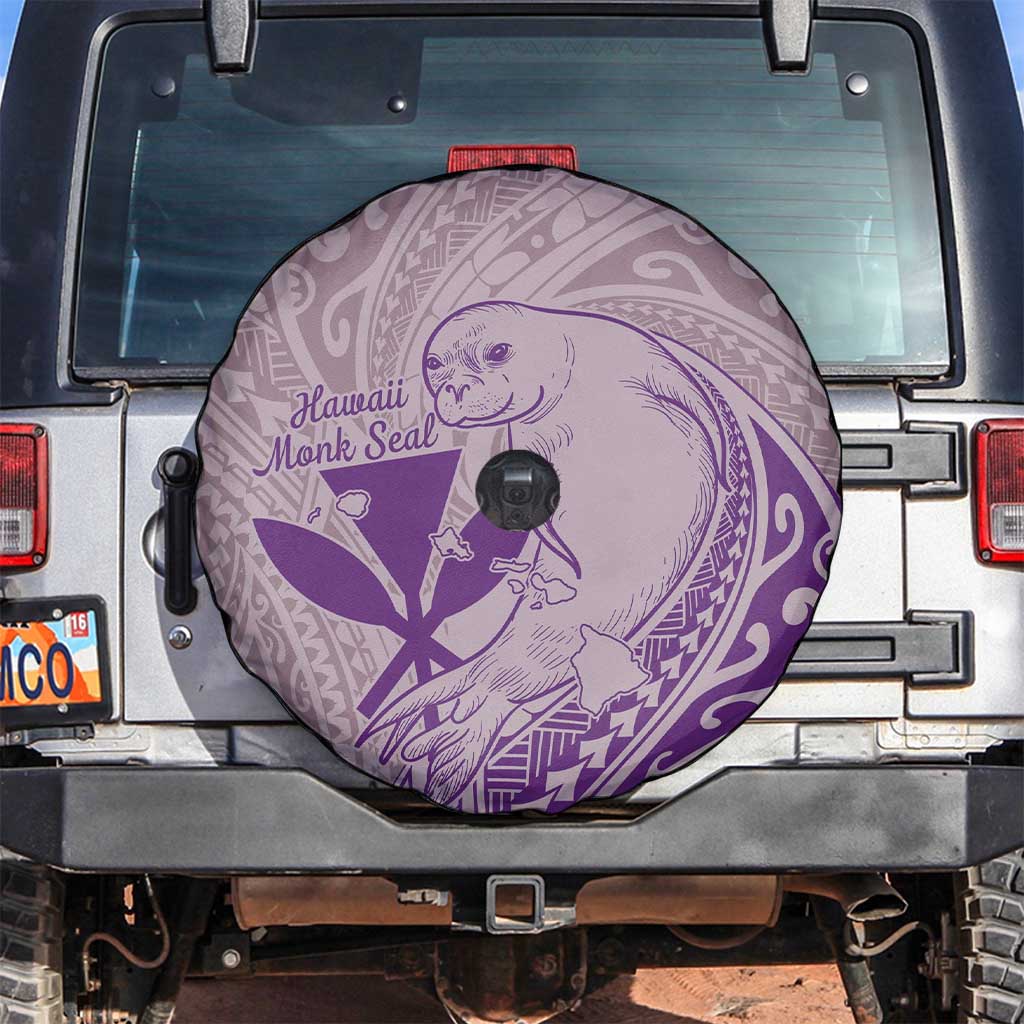 Hawaii Monk Seal and Map Spare Tire Cover Polynesian Kanaka Maoli Violet Vibe LT9 Violet - Polynesian Pride