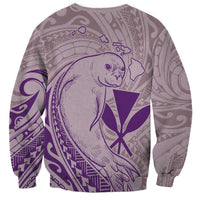 Hawaii Monk Seal and Map Sweatshirt Polynesian Kanaka Maoli Violet Vibe LT9 - Polynesian Pride