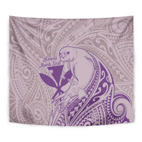 Hawaii Monk Seal and Map Tapestry Polynesian Kanaka Maoli Violet Vibe LT9 - Polynesian Pride
