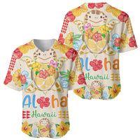 Kawaii Turtle Baseball Jersey Aloha Hibiscus Flowers LT9 - Polynesian Pride