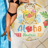 Kawaii Turtle Beach Blanket Aloha Hibiscus Flowers LT9 - Polynesian Pride