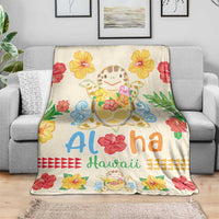 Kawaii Turtle Blanket Aloha Hibiscus Flowers LT9 - Polynesian Pride