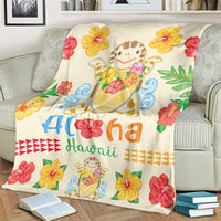 Kawaii Turtle Blanket Aloha Hibiscus Flowers LT9 - Polynesian Pride