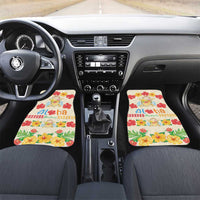 Kawaii Turtle Car Mats Aloha Hibiscus Flowers LT9 Set 2pcs - Front Beige - Polynesian Pride