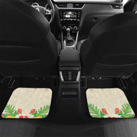 Kawaii Turtle Car Mats Aloha Hibiscus Flowers LT9 Set 2pcs - Back Beige - Polynesian Pride
