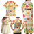 Kawaii Turtle Family Matching Off Shoulder Maxi Dress and Hawaiian Shirt Aloha Hibiscus Flowers