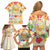 Kawaii Turtle Family Matching Off Shoulder Short Dress and Hawaiian Shirt Aloha Hibiscus Flowers