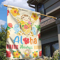 Kawaii Turtle Garden Flag Aloha Hibiscus Flowers LT9 - Polynesian Pride