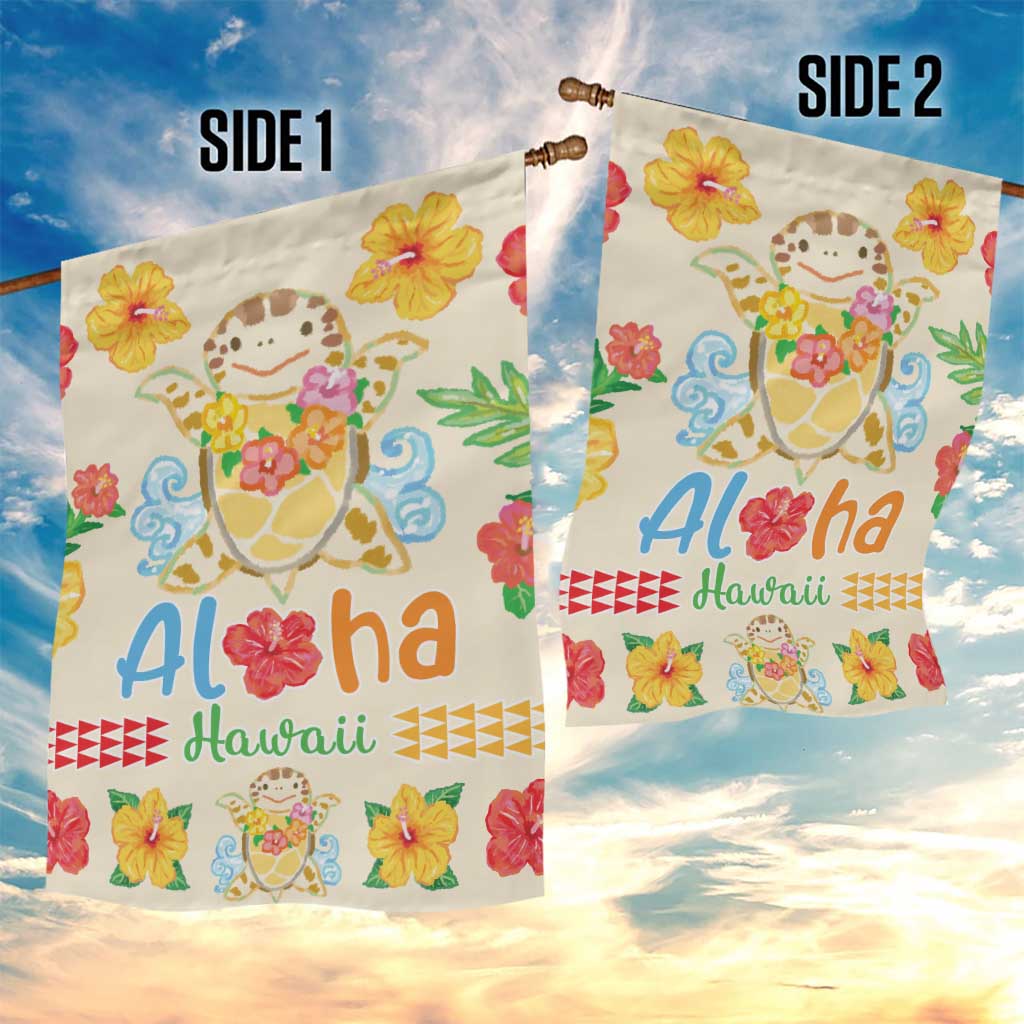 Kawaii Turtle Garden Flag Aloha Hibiscus Flowers LT9 - Polynesian Pride