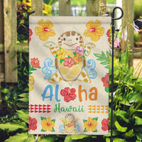 Kawaii Turtle Garden Flag Aloha Hibiscus Flowers LT9 Garden Flag Beige - Polynesian Pride