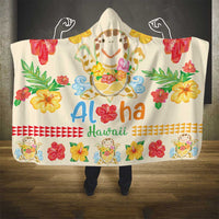 Kawaii Turtle Hooded Blanket Aloha Hibiscus Flowers LT9 - Polynesian Pride