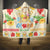 Kawaii Turtle Hooded Blanket Aloha Hibiscus Flowers