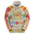 Kawaii Turtle Hoodie Aloha Hibiscus Flowers