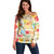 Kawaii Turtle Off Shoulder Sweater Aloha Hibiscus Flowers