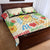 Kawaii Turtle Quilt Bed Set Aloha Hibiscus Flowers