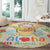 Kawaii Turtle Round Carpet Aloha Hibiscus Flowers