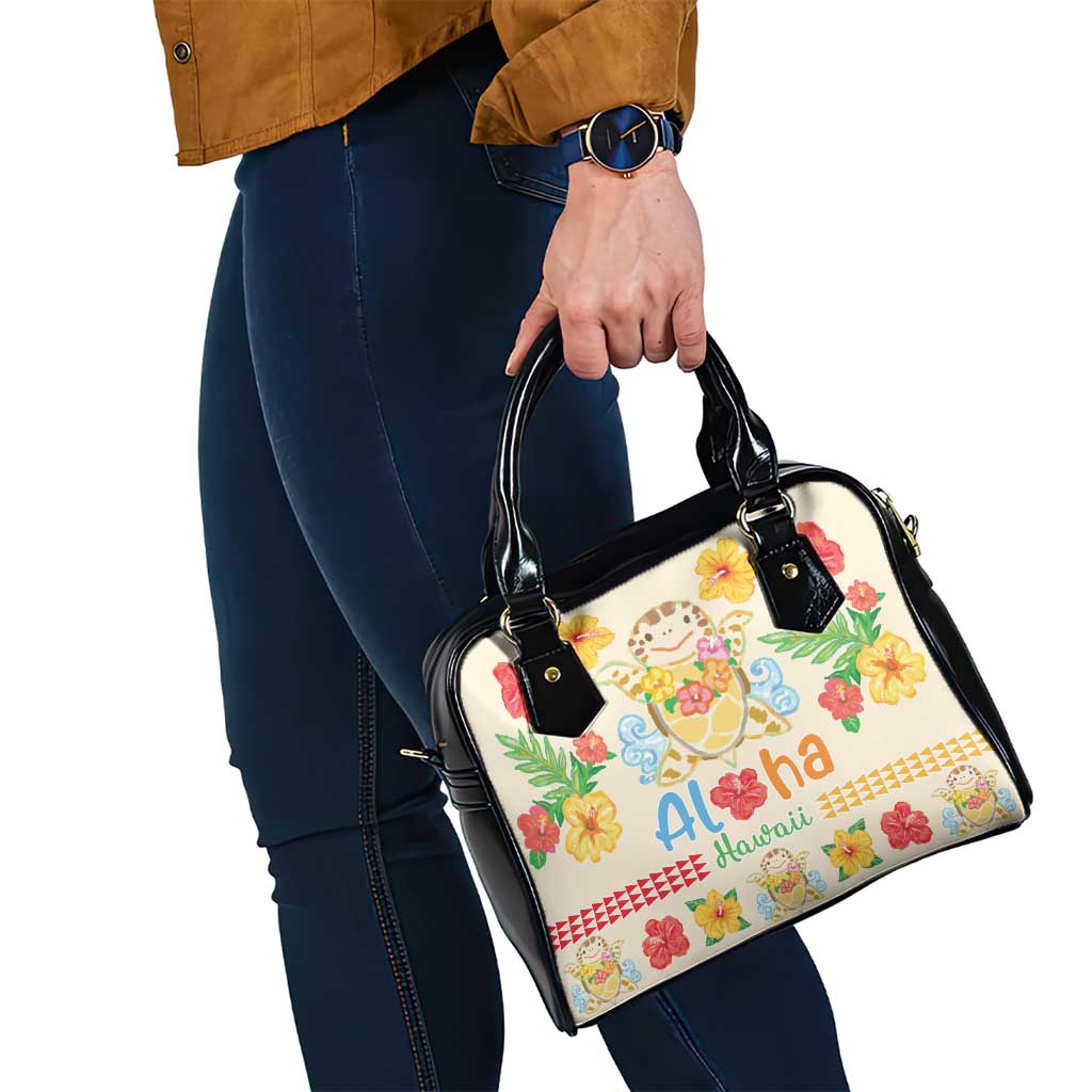 Kawaii Turtle Shoulder Handbag Aloha Hibiscus Flowers LT9 - Polynesian Pride