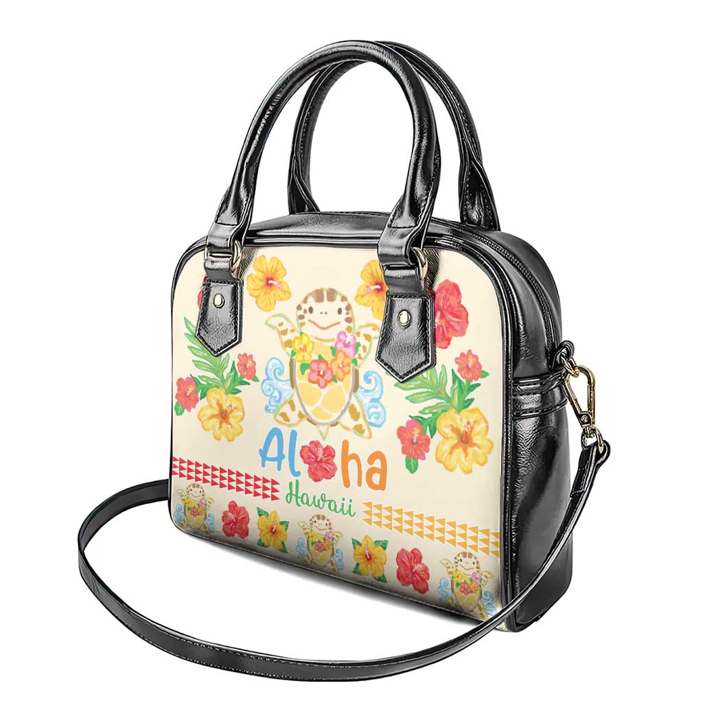 Kawaii Turtle Shoulder Handbag Aloha Hibiscus Flowers LT9 - Polynesian Pride