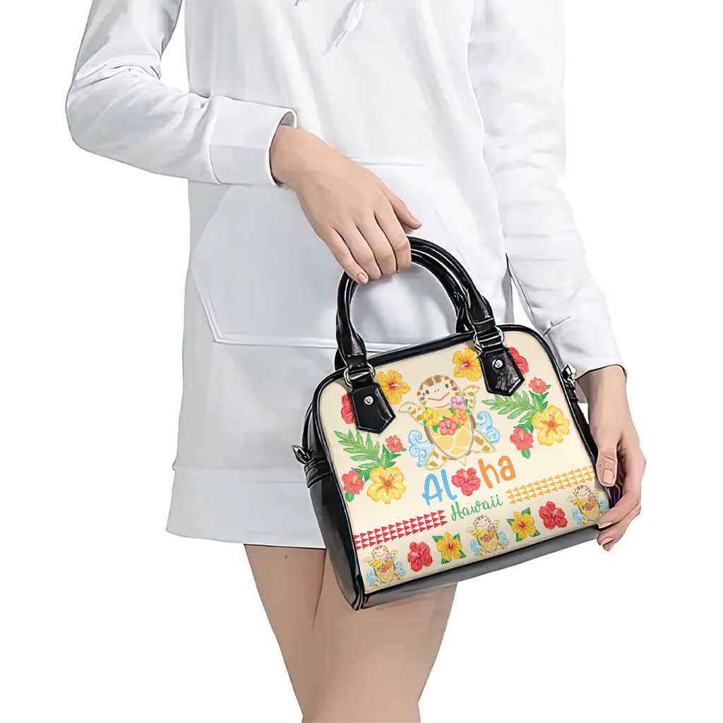 Kawaii Turtle Shoulder Handbag Aloha Hibiscus Flowers LT9 - Polynesian Pride