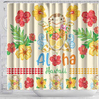 Kawaii Turtle Shower Curtain Aloha Hibiscus Flowers LT9 - Polynesian Pride