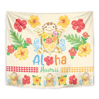 Kawaii Turtle Tapestry Aloha Hibiscus Flowers LT9 - Polynesian Pride