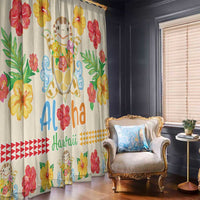 Kawaii Turtle Window Curtain Aloha Hibiscus Flowers LT9 - Polynesian Pride