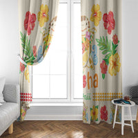 Kawaii Turtle Window Curtain Aloha Hibiscus Flowers LT9 - Polynesian Pride
