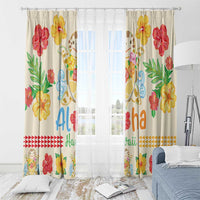 Kawaii Turtle Window Curtain Aloha Hibiscus Flowers LT9 - Polynesian Pride