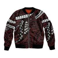 Polynesian Girl Tribal Tattoo Bomber Jacket Oxbood Vibe LT9 Unisex Oxblood - Polynesian Pride