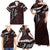 Polynesian Girl Tribal Tattoo Family Matching Off Shoulder Maxi Dress and Hawaiian Shirt Oxbood Vibe