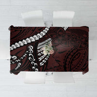 Polynesian Girl Tribal Tattoo Tablecloth Oxbood Vibe LT9 Oxblood - Polynesian Pride