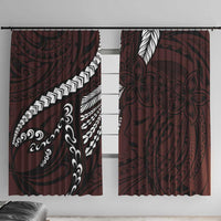 Polynesian Girl Tribal Tattoo Window Curtain Oxbood Vibe LT9 With Hooks Oxblood - Polynesian Pride