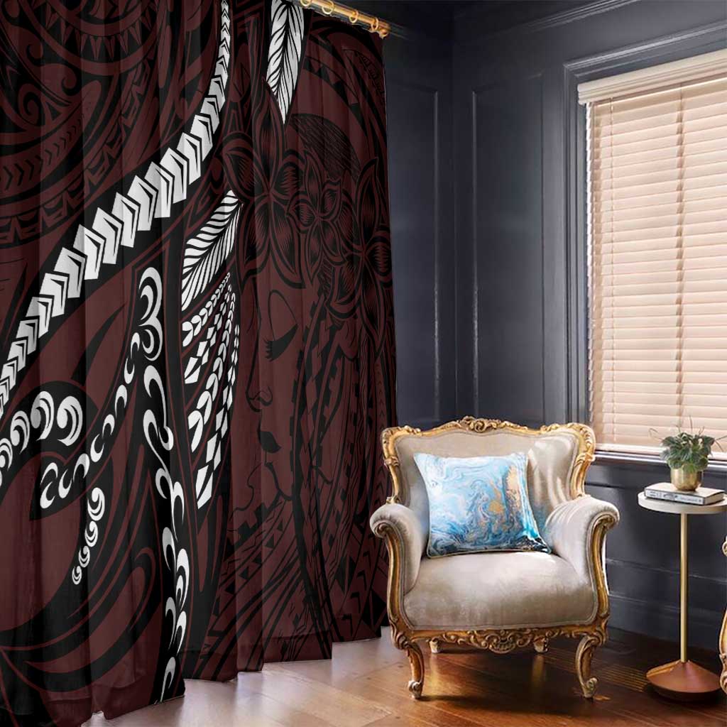 Polynesian Girl Tribal Tattoo Window Curtain Oxbood Vibe LT9 - Polynesian Pride