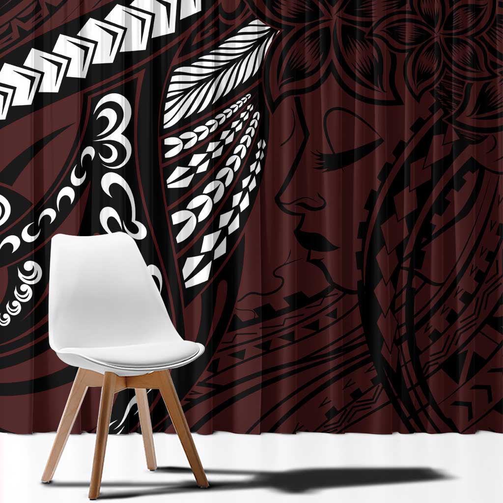 Polynesian Girl Tribal Tattoo Window Curtain Oxbood Vibe LT9 - Polynesian Pride