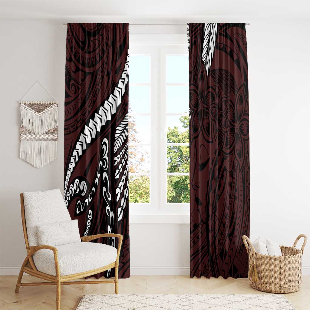 Polynesian Girl Tribal Tattoo Window Curtain Oxbood Vibe LT9 - Polynesian Pride