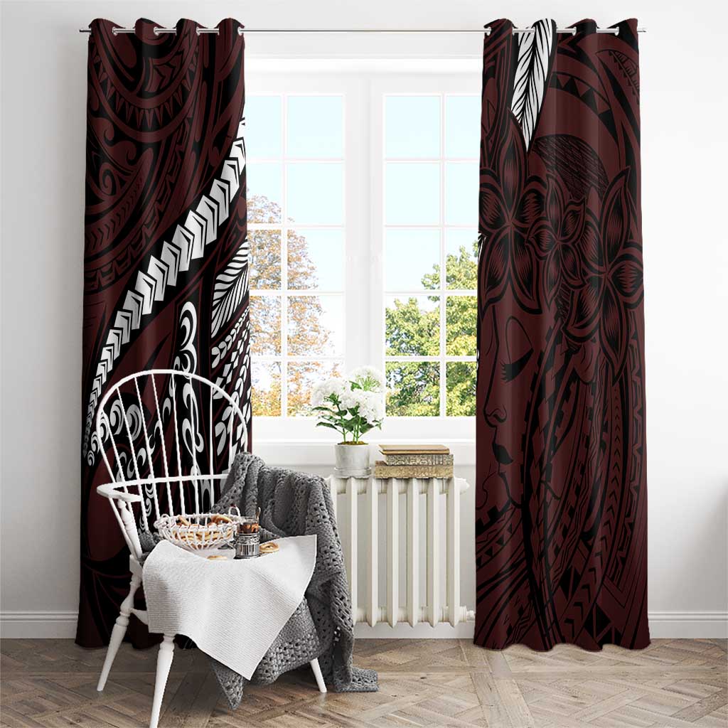 Polynesian Girl Tribal Tattoo Window Curtain Oxbood Vibe LT9 - Polynesian Pride