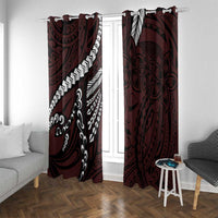 Polynesian Girl Tribal Tattoo Window Curtain Oxbood Vibe LT9 With Grommets Oxblood - Polynesian Pride