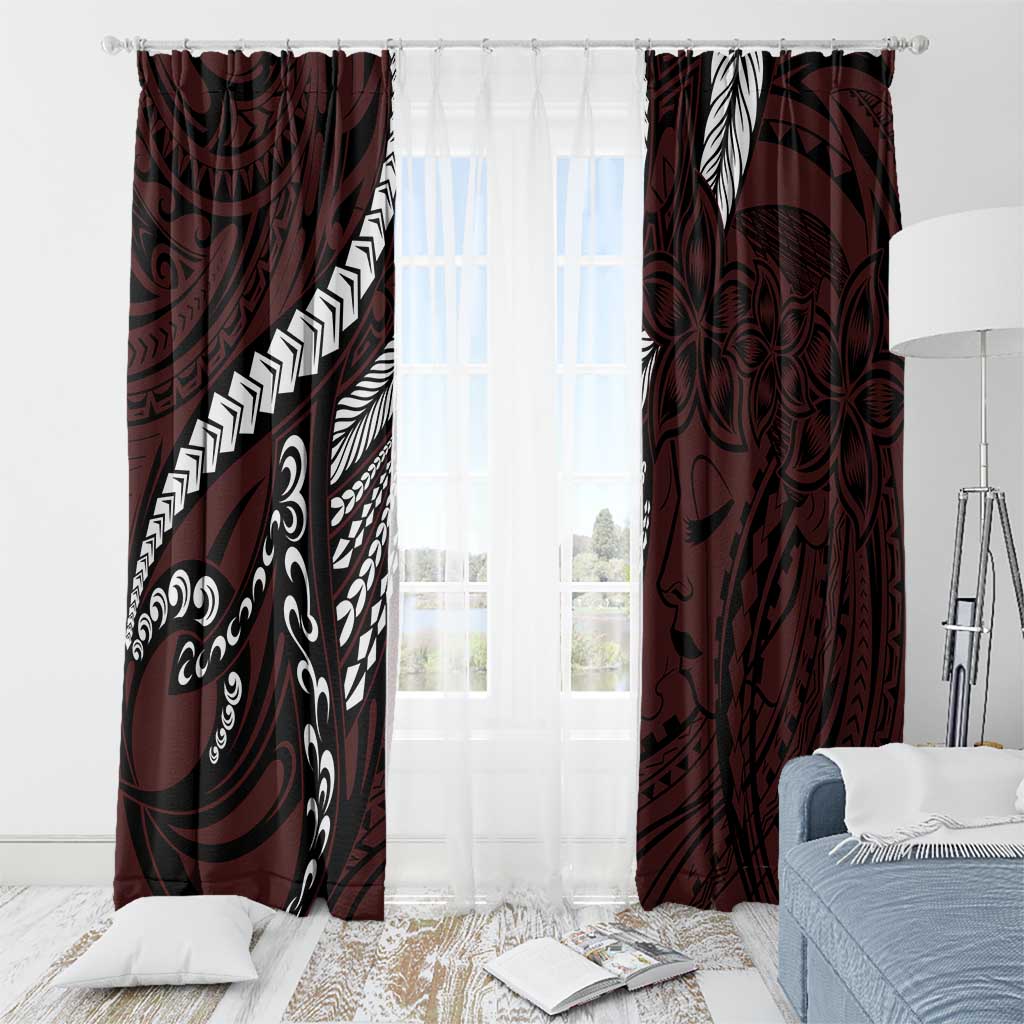 Polynesian Girl Tribal Tattoo Window Curtain Oxbood Vibe LT9 - Polynesian Pride