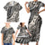 Polynesian Girl Tribal Tattoo Family Matching Short Sleeve Bodycon Dress and Hawaiian Shirt Beige Vibe