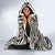 Polynesian Girl Tribal Tattoo Hooded Blanket Beige Vibe