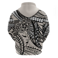 Polynesian Girl Tribal Tattoo Hoodie Beige Vibe LT9 - Polynesian Pride