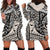 Polynesian Girl Tribal Tattoo Hoodie Dress Beige Vibe